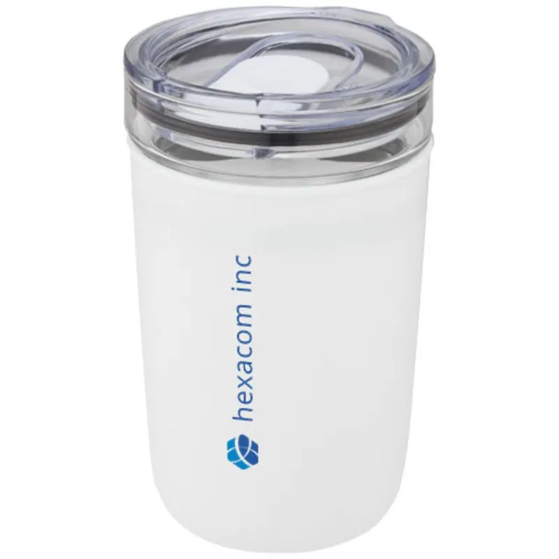 Vaso de vidrio de 420 ml con pared exterior de plástico reciclado 'Bello'